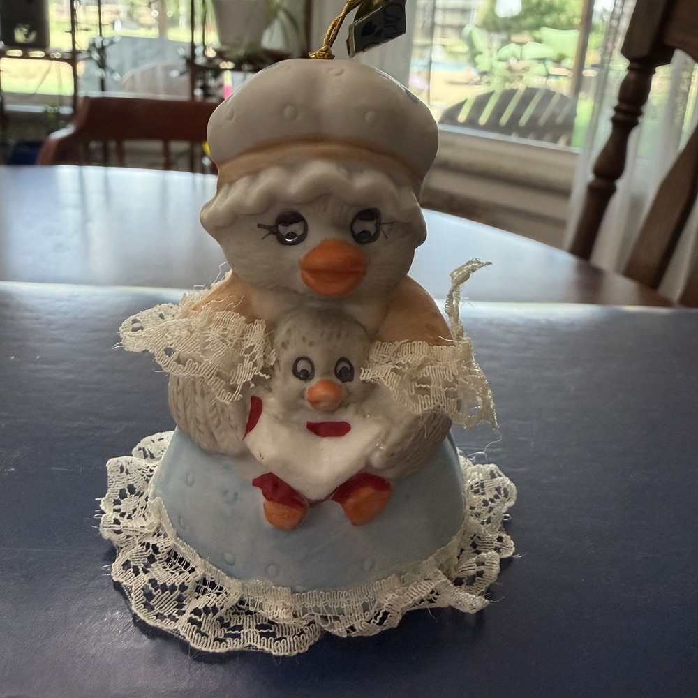 Vintage JASCO Caring Critters Chimer Christmas Ornament Mother Bird & Chick